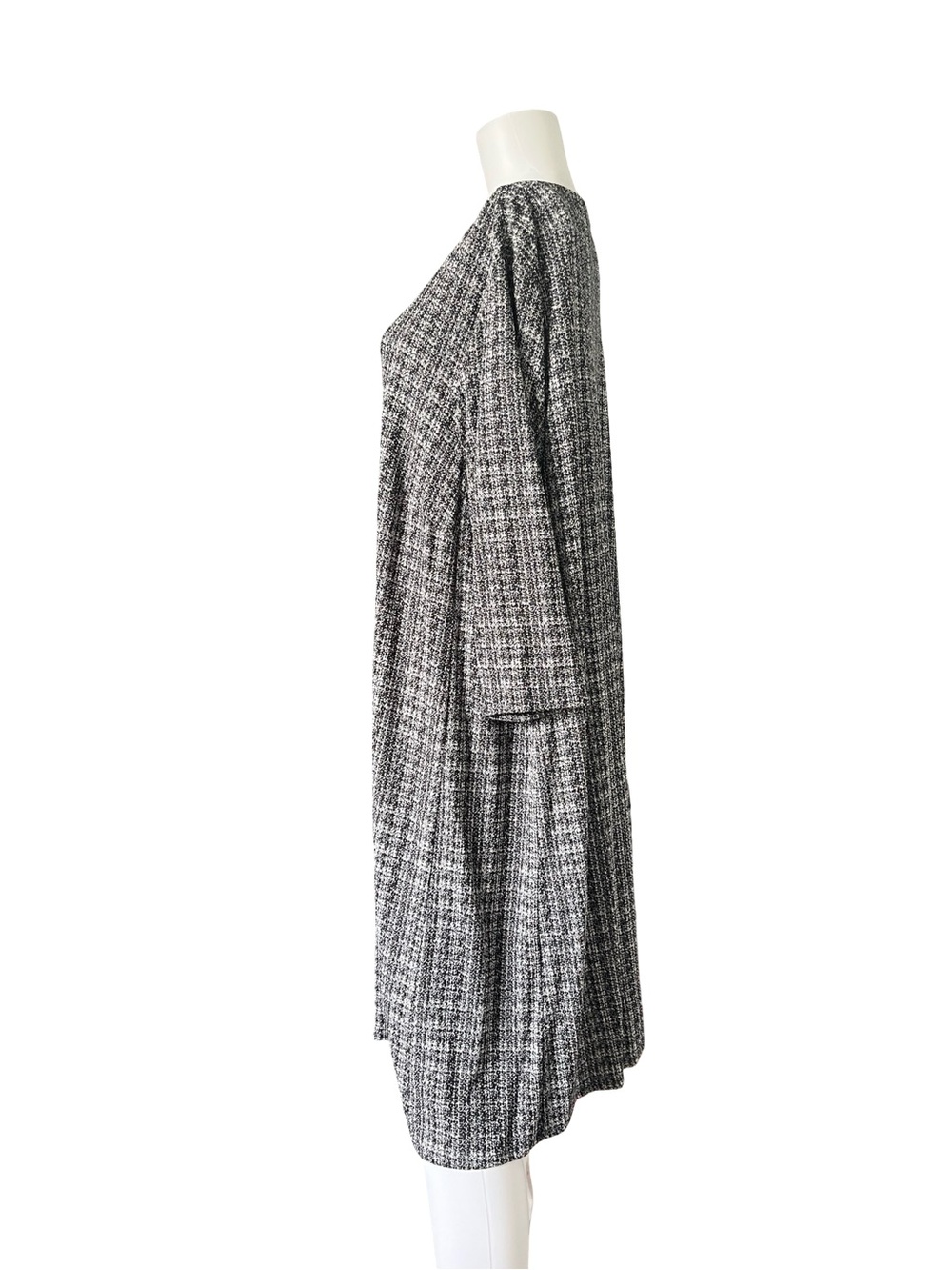 J Jill Wearever Collection Dress Black White Knit Long Sleeve Pullover Neutral - Picture 3 of 8